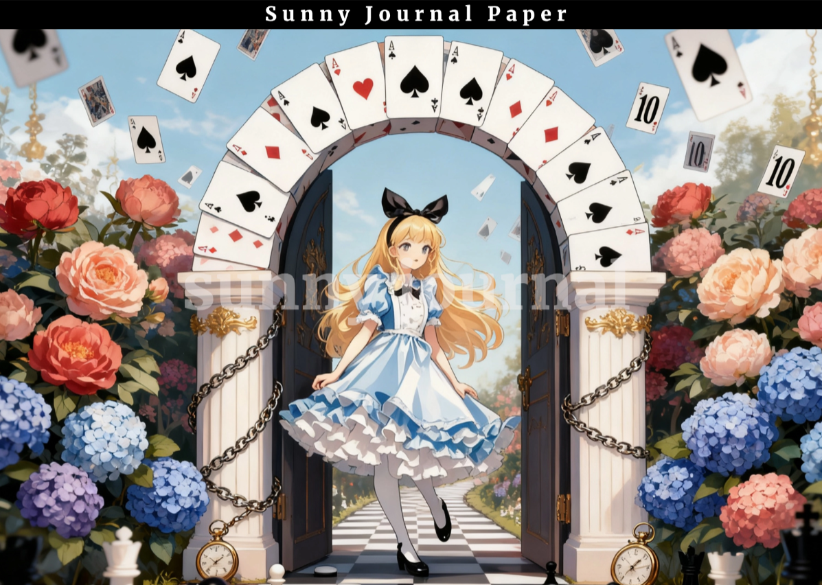B0054-Alice of Wonderland A5 paper 15pcs no repeat