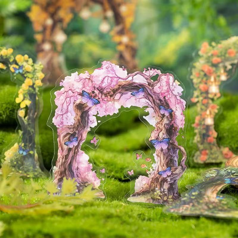 Courtyard Plant Archway Scene‑Building Stickers Pack