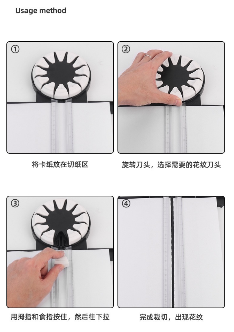 All-in-one Paper Cutter, Decorative Edge Trimmer, Photo Paper Cutter, Sliding Rotary Paper Trimmer, Scrapbooking Cutting Tool
