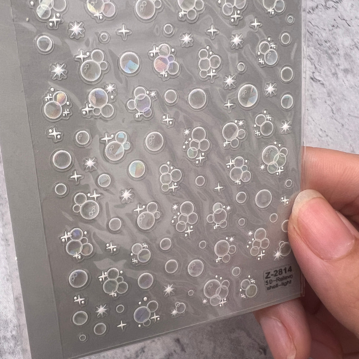 Mini Iridescent Bubble Embossed 3D Sticker