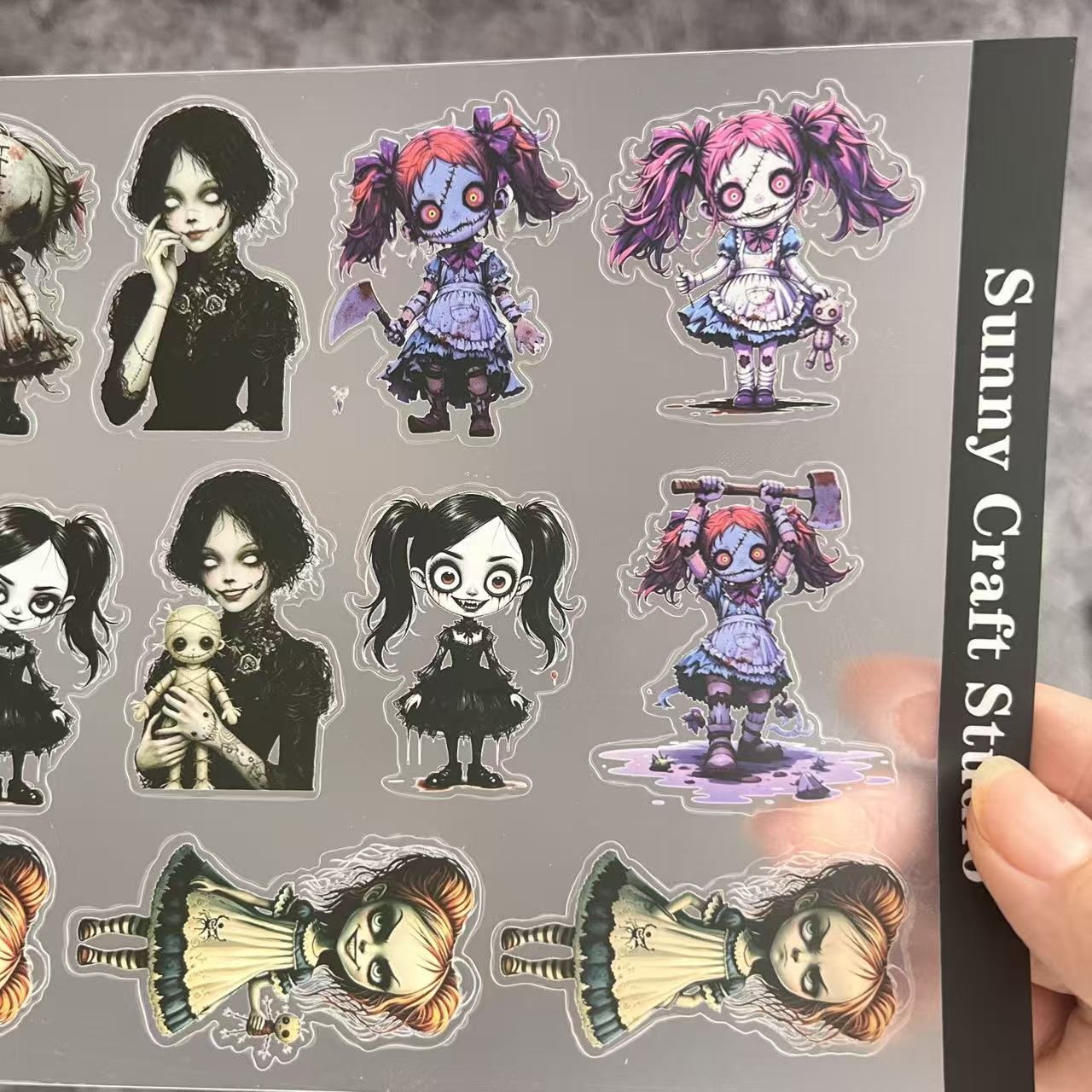 A0114--Creepy Horror Dolls Alice PET Sticker 1 Pcs A5 Size