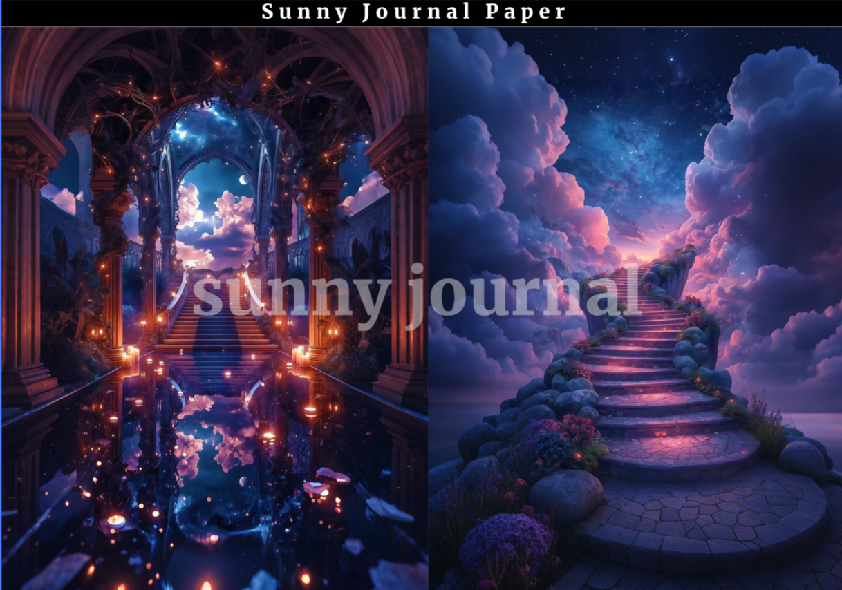 B0046-Magic Background A5 paper 10pcs no repeat