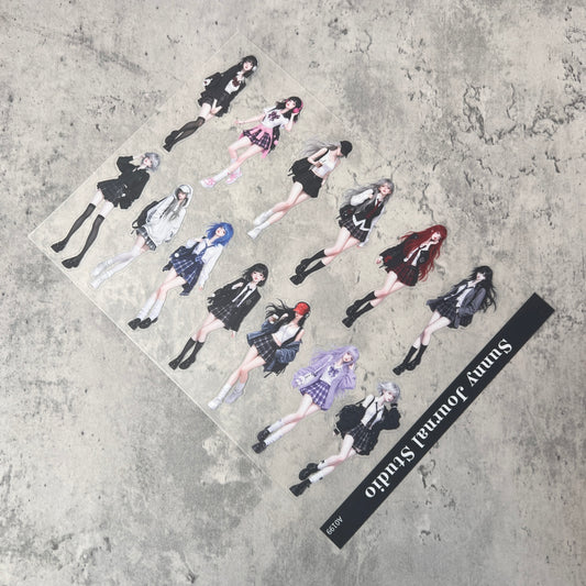 A0199--Seifuku Uniform Anime Girls PET Sticker 1 Pcs A5 Size