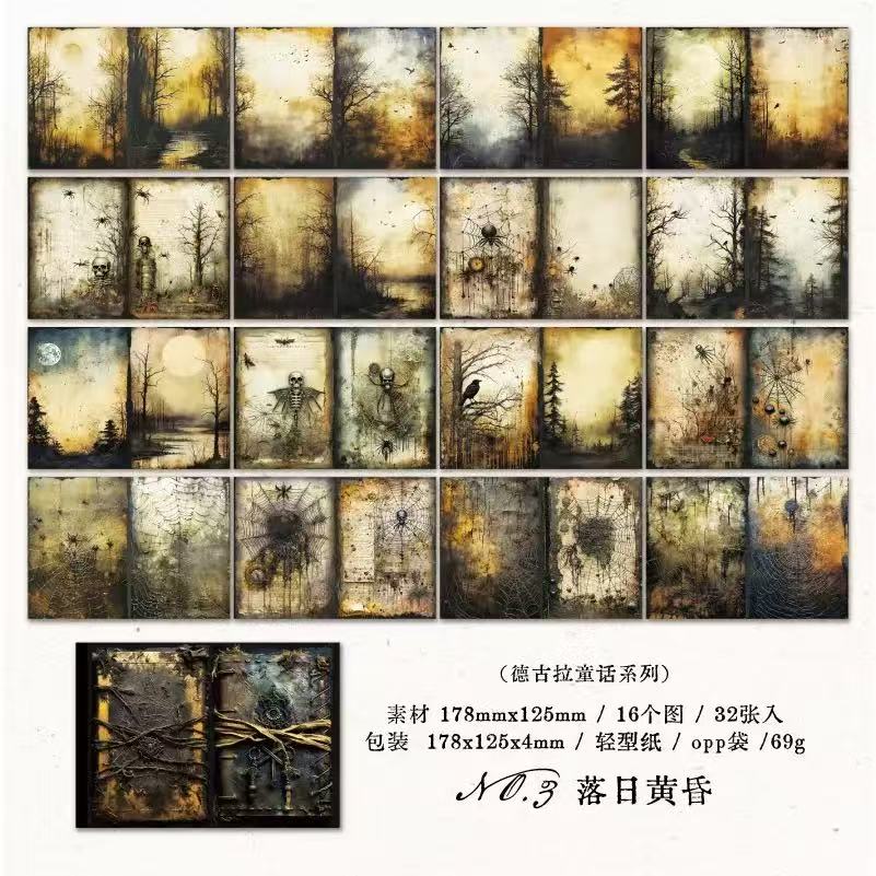 Gothic Window & Forest Scrapbook Paper 32 Sheets Per Pack
