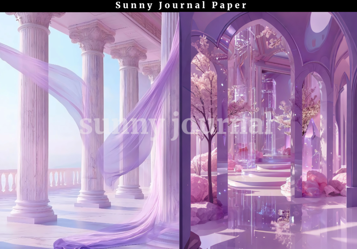 B0045-Princess Girls Fairy Background A5 paper 10pcs no repeat