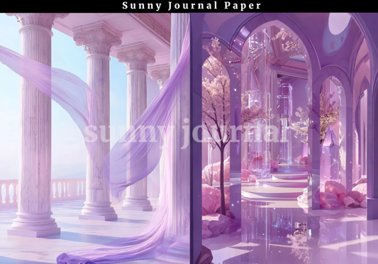B0045-Princess Girls Fairy Background A5 paper 10pcs no repeat