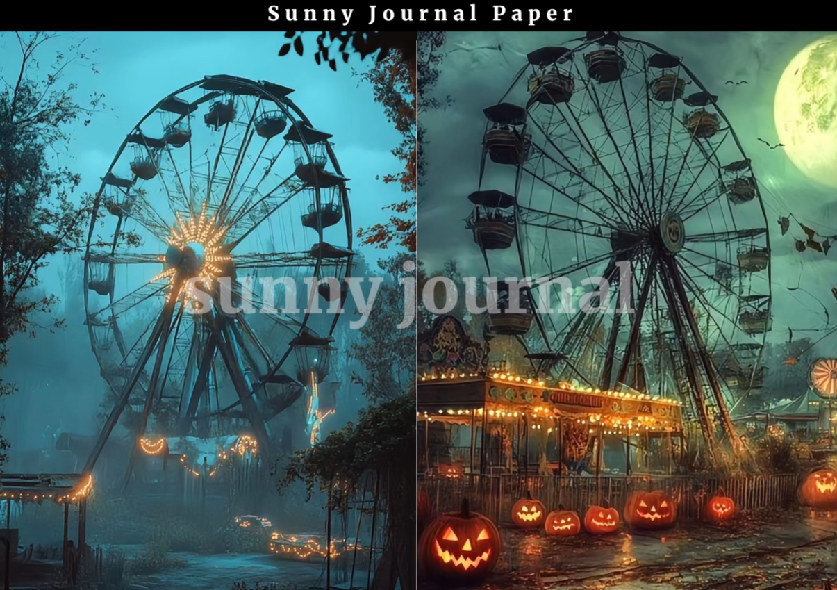 B0028- Horror Amusement Park A5 paper 10 pcs no repeat