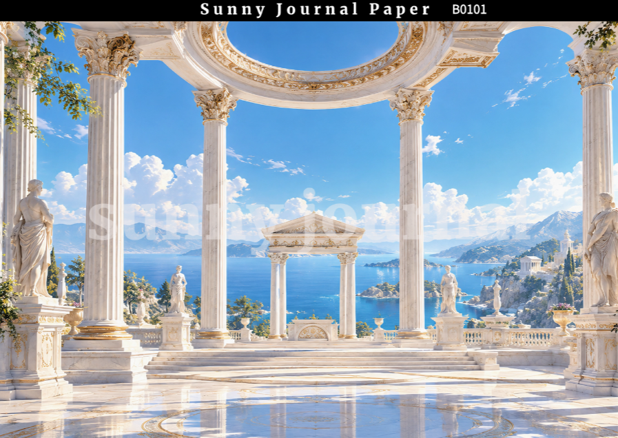 B0101--Ancient  Roman Horizontal A5 paper 15pcs no repeat