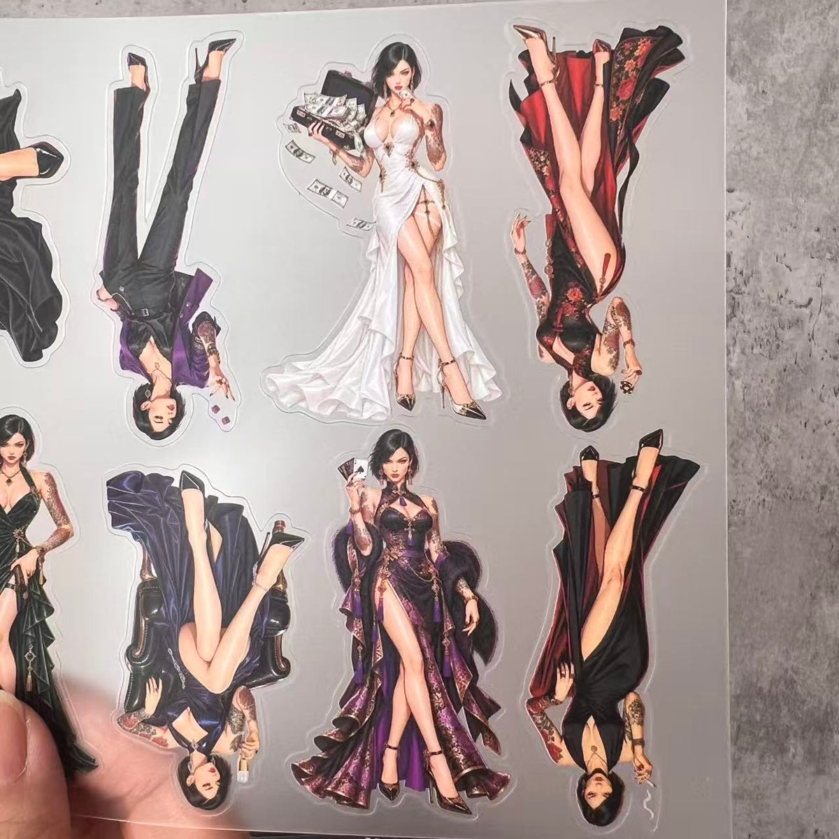 A0230--Casino Queen PET Sticker 1 Pcs A5 Size