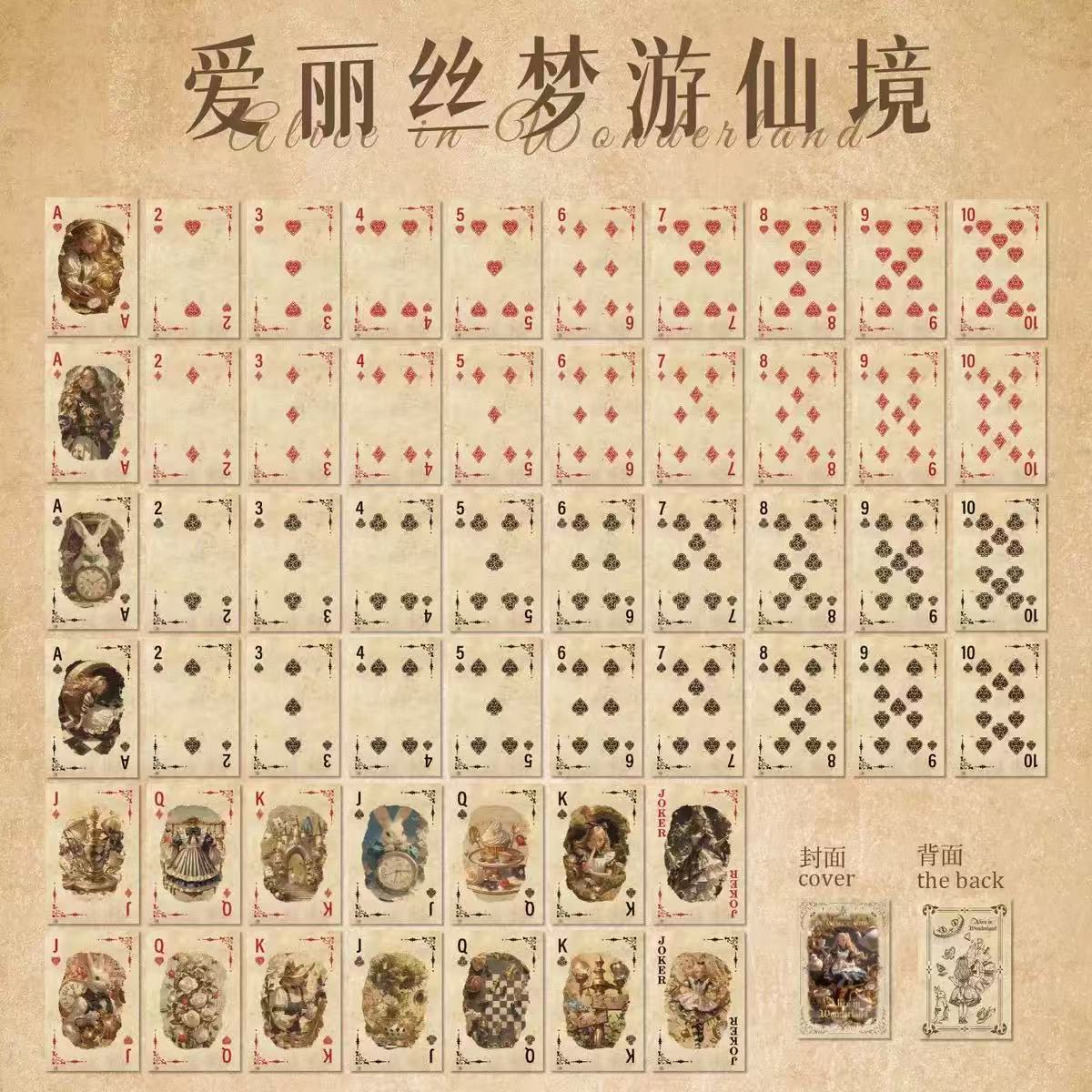 Vinatge Alice Playing Cards 2 designs
