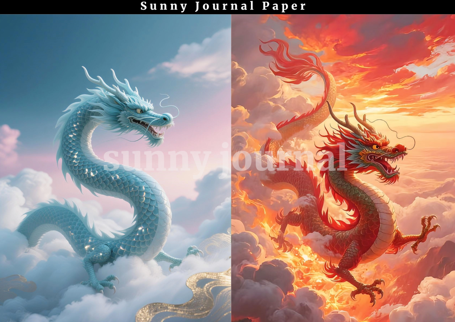 B0021-Tradition Coloful Dragon A5 paper no repeat