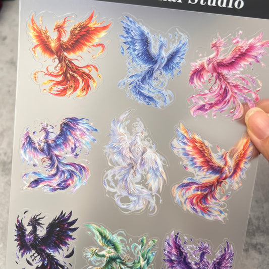 A0206--Phoenix PET Sticker 1 Pcs A5 Size