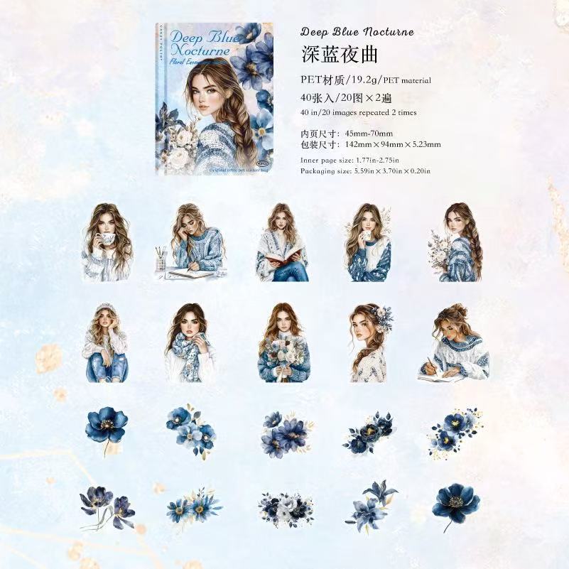 Winter Girls PET Stickers 40 Sheets Per Pack