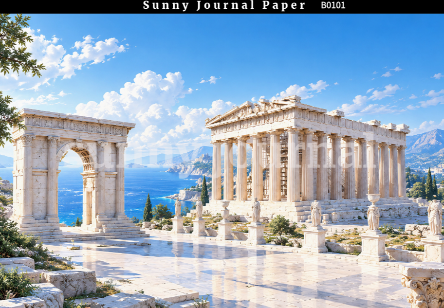 B0101--Ancient  Roman Horizontal A5 paper 15pcs no repeat