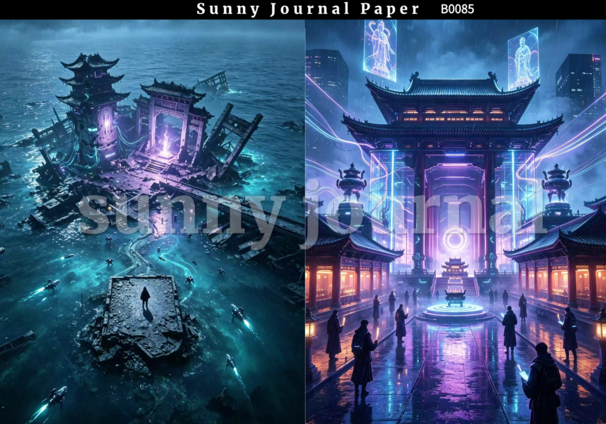 B0085-CyberPunk Oriental Style A5 paper 10pcs no repeat