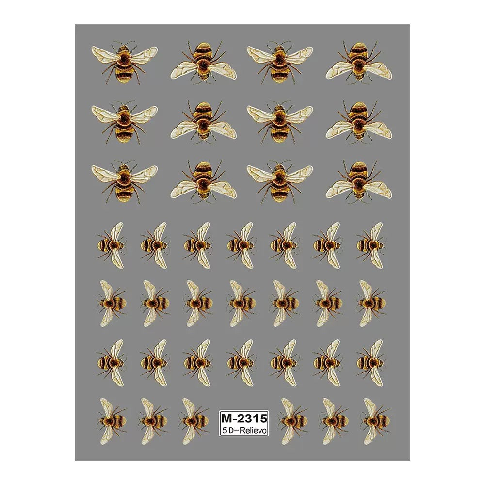 Mini Bees Embossed 3D Sticker