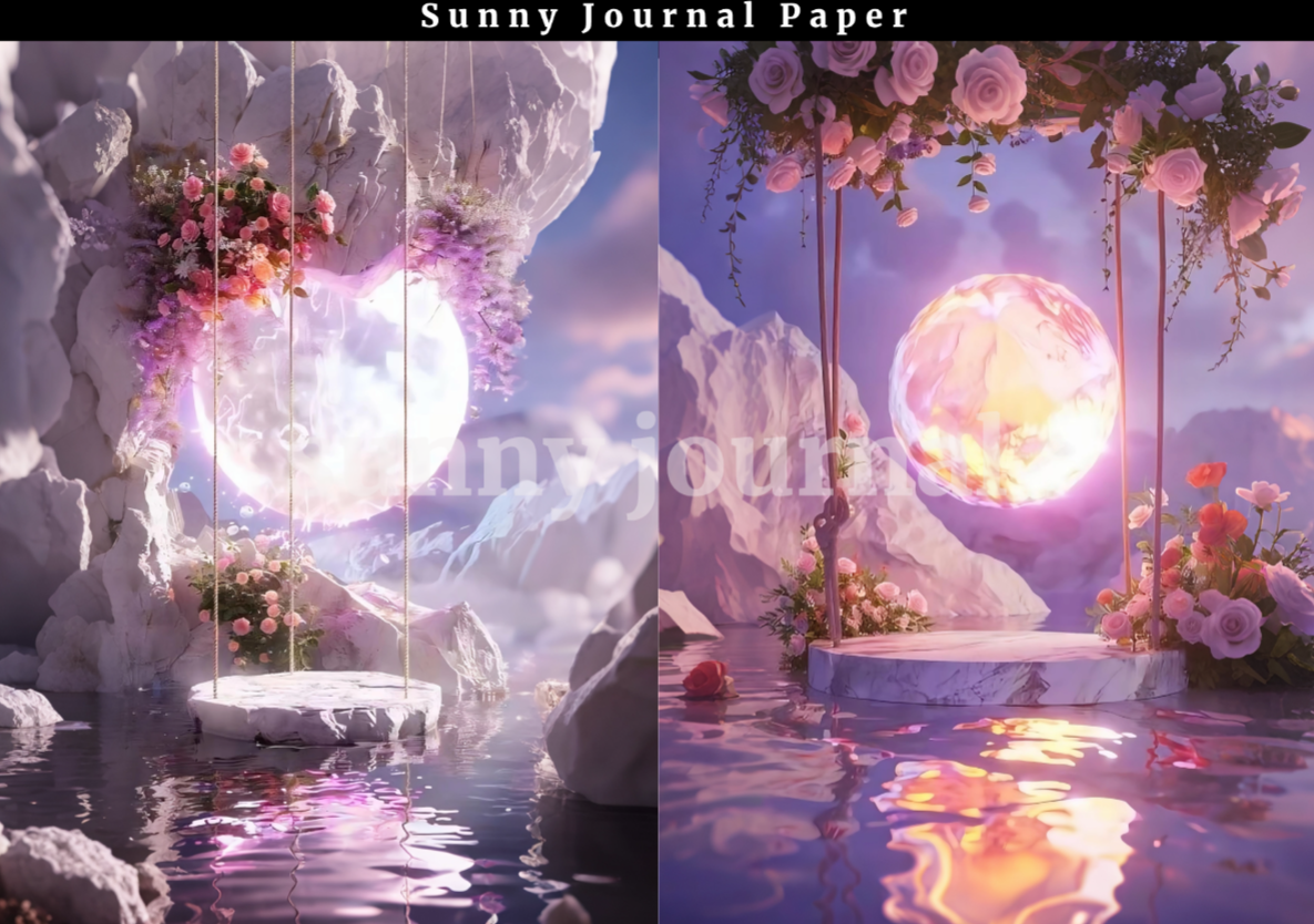 B0045-Princess Girls Fairy Background A5 paper 10pcs no repeat