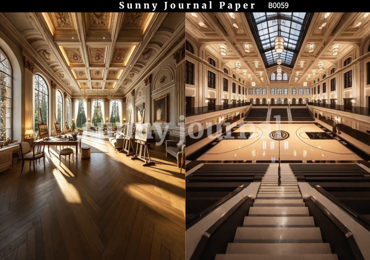 B0059-Court & School Background Paper A5 paper 10pcs no repeat