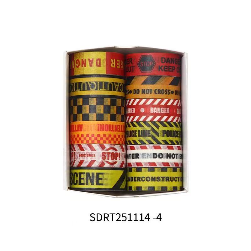 Washi Tape Set Caution Warning Cross-border 12 pcs rolls 1.5cm*2m