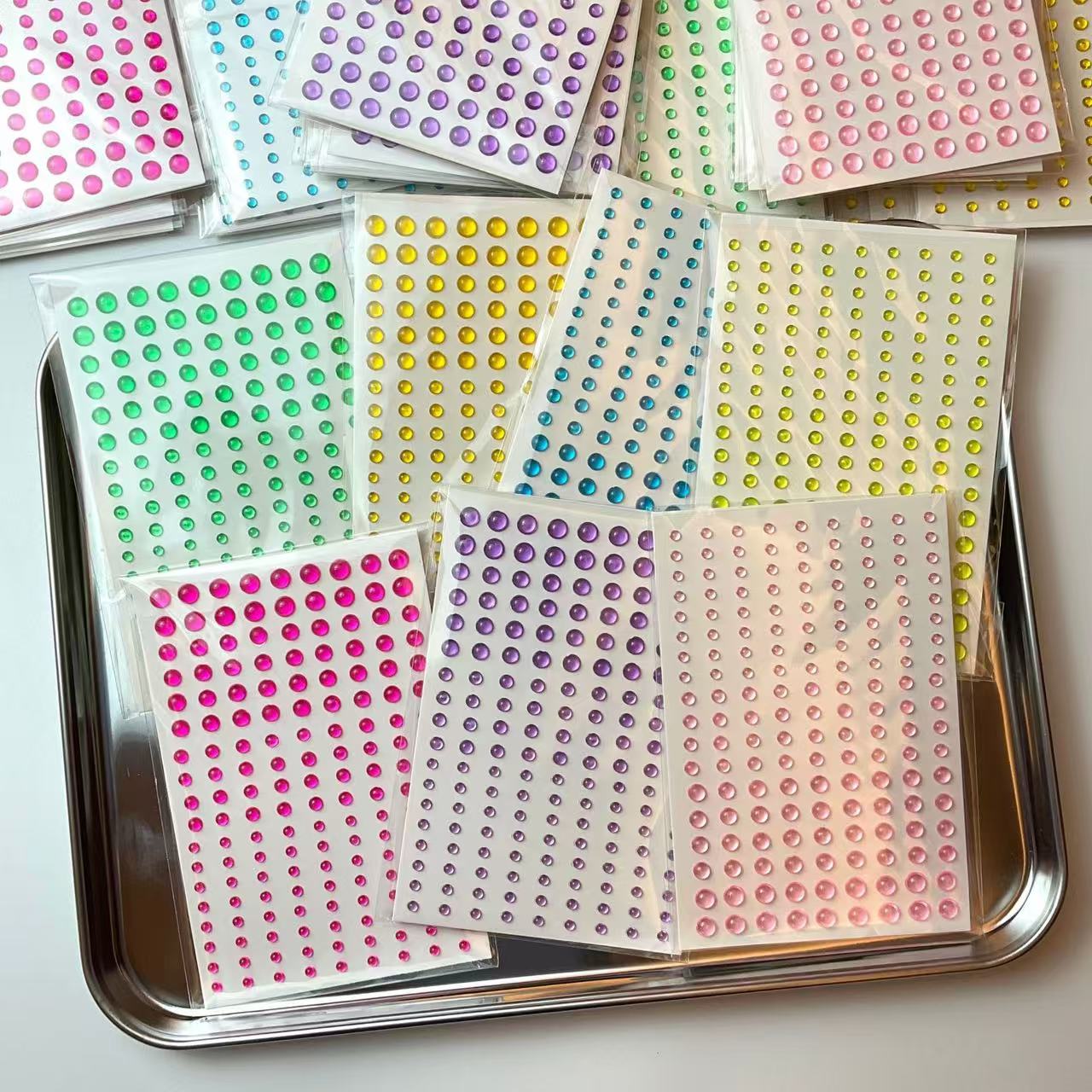 Candy Color Mermaid Bubble Beads, Flatback Translucent Water Drop 3D Stickers For Journaling