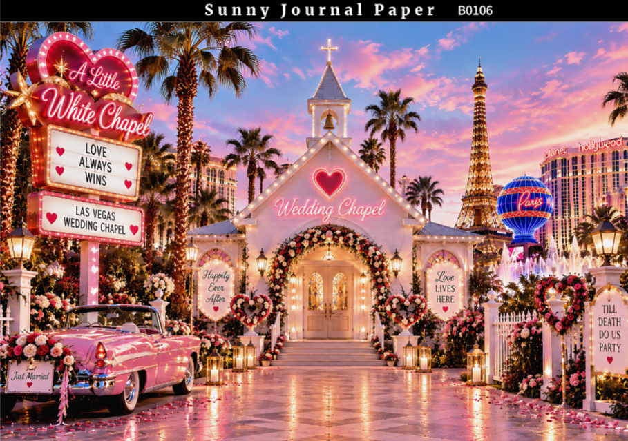B0106-LAS VEGAS Nightscape Horizontal A5 paper 15pcs no repeat