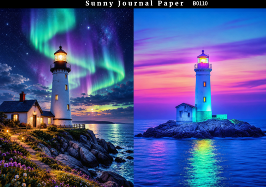 B0110--Light House A5 paper 10pcs no repeat