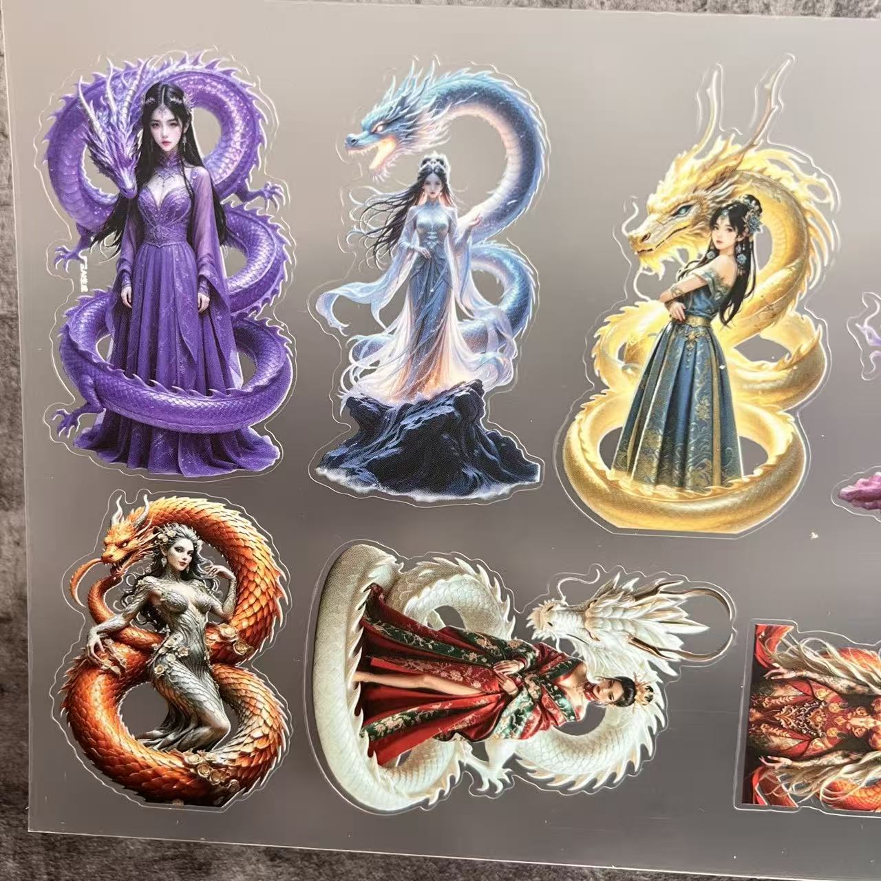 A0138--Traditional Dragon Girl PET Sticker 1 Pcs A5 Size