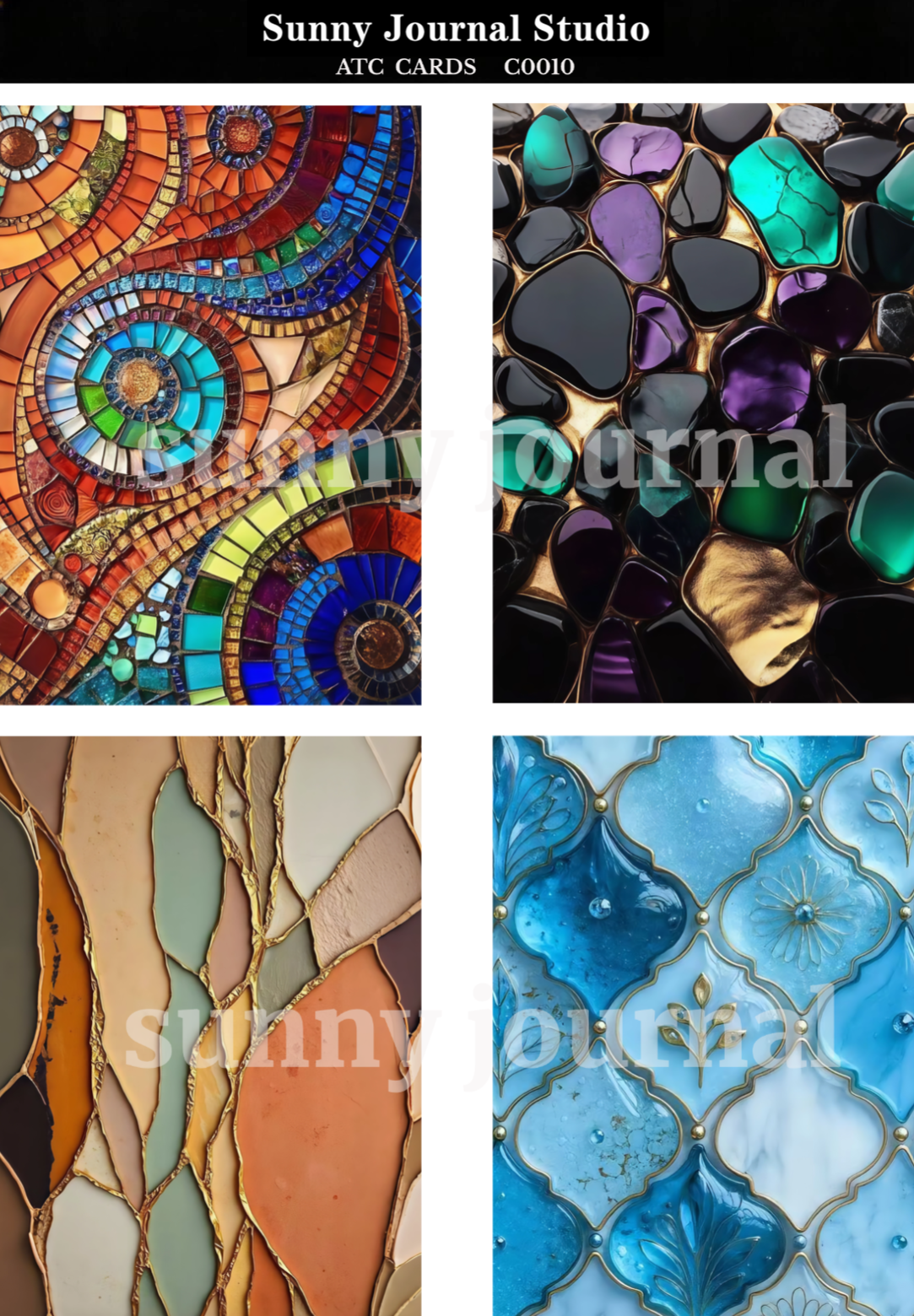 C0010-Marble Texture ATC Cards 20 iamges 300GSM Paper Card / Self-cut Required