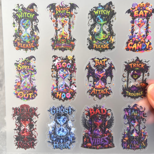 A0222--Halloween Gramophone PET Sticker 1 Pcs A5 Size