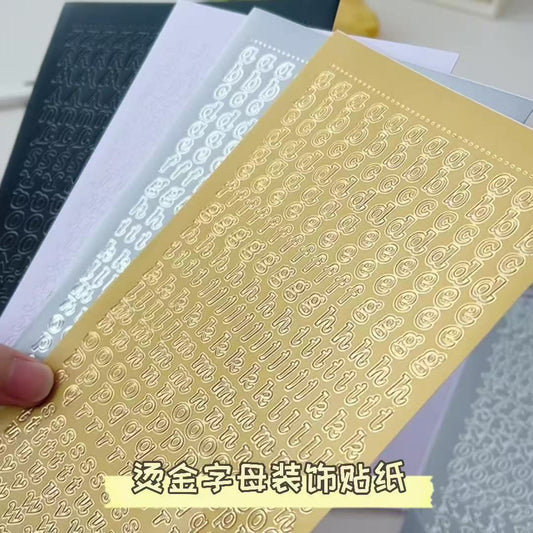 4 colors Pre-cut Letter and Chains PVC Stickers 1 Sheets Per Pack