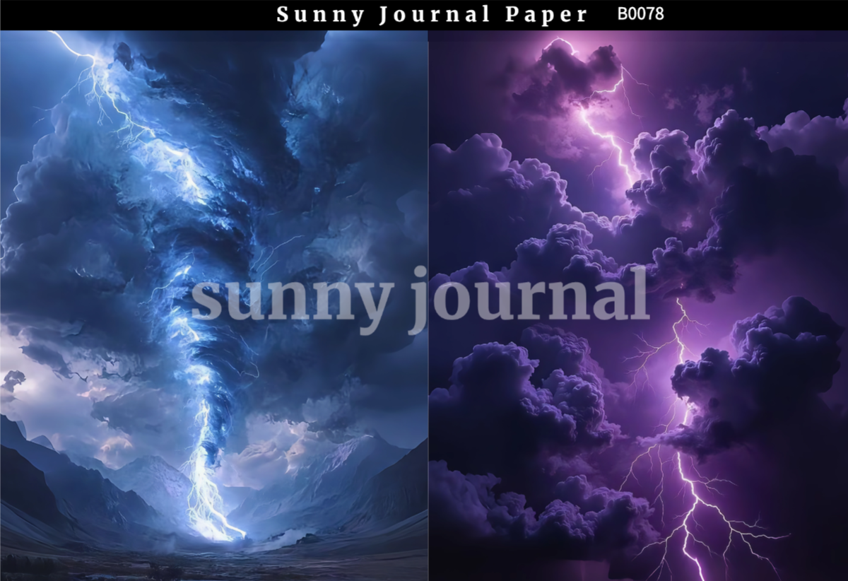 B0078-Tornado and Lightning A5 paper 10pcs no repeat