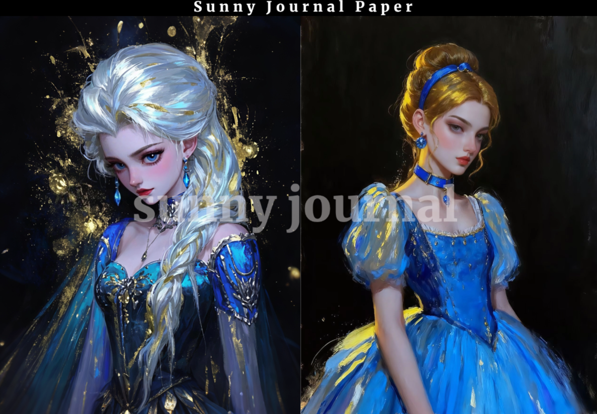 B0040- Evil Fairy Tale Princess 20 images paper no repeat
