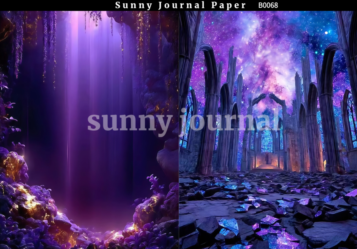 B0068-Purple Magic Style Paper A5 paper 10pcs no repeat