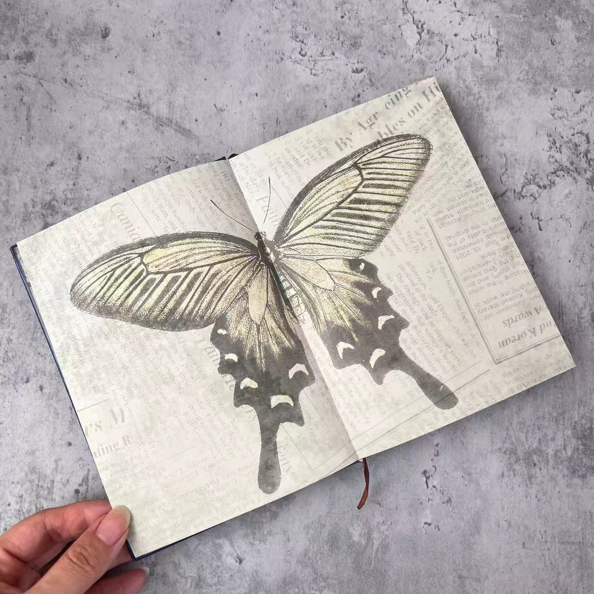 Retro Blue Butterfly A5 Journal Paper Books 110 pages
