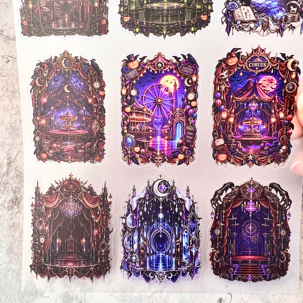 A0224--Halloween Stage PET Sticker 1 Pcs A5 Size