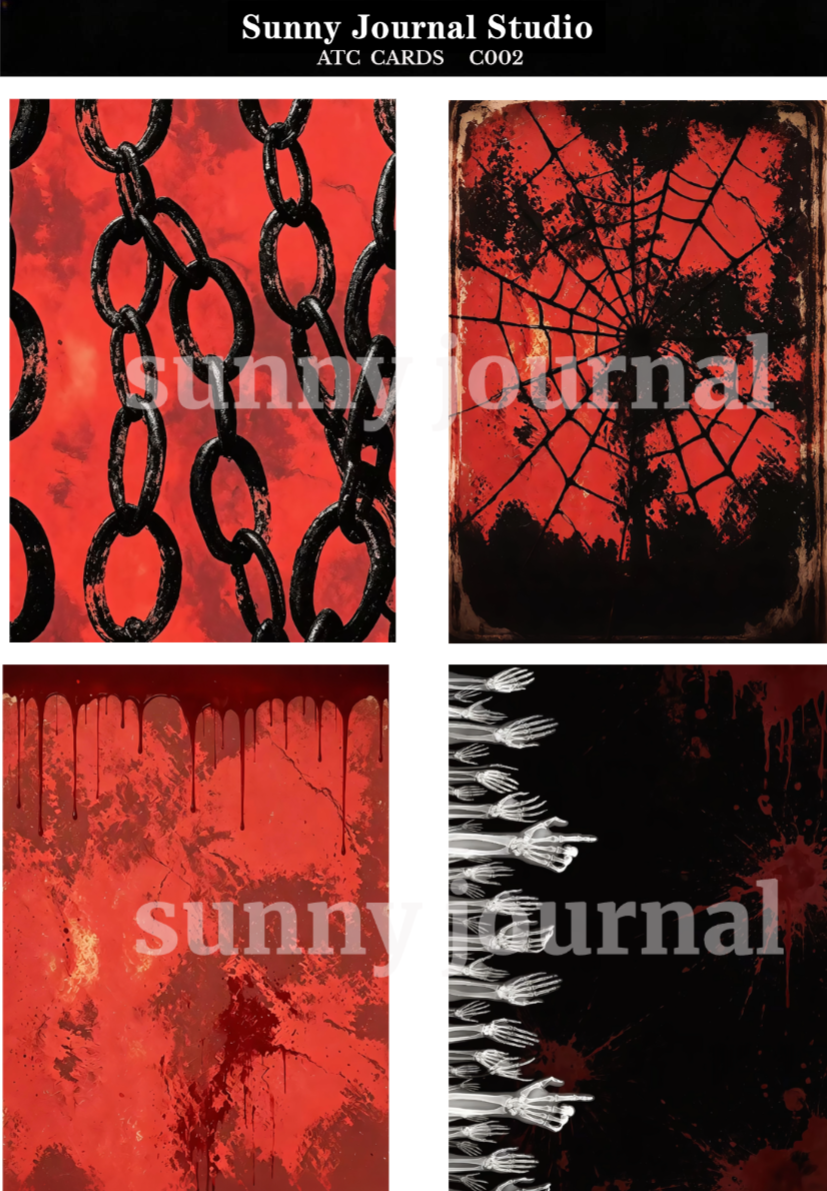 C002-Gothic ATC Card 20 iamges/5pcs 300GSM Paper Card / Self-cut Required