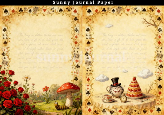 B0055-Vertical Alice Writing Paper A5 paper 15pcs no repeat