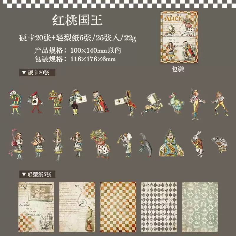 Alice in Wonderland Sticker and Paper Pack 4 design