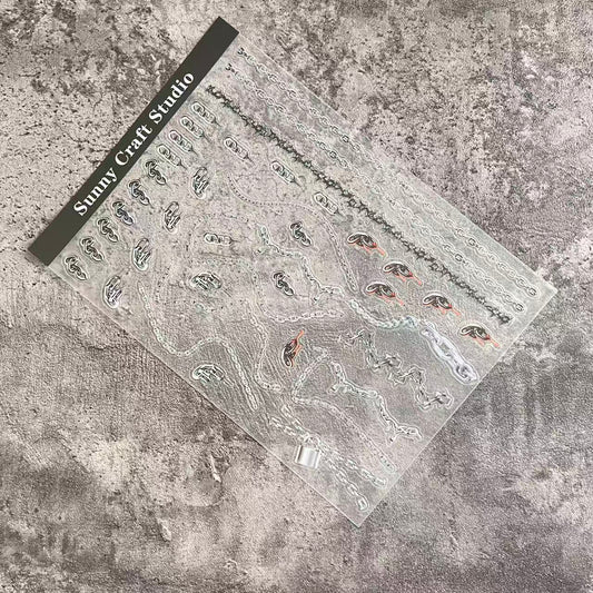 A0110--Chain Lock PET Sticker 1 Pcs A5 Size