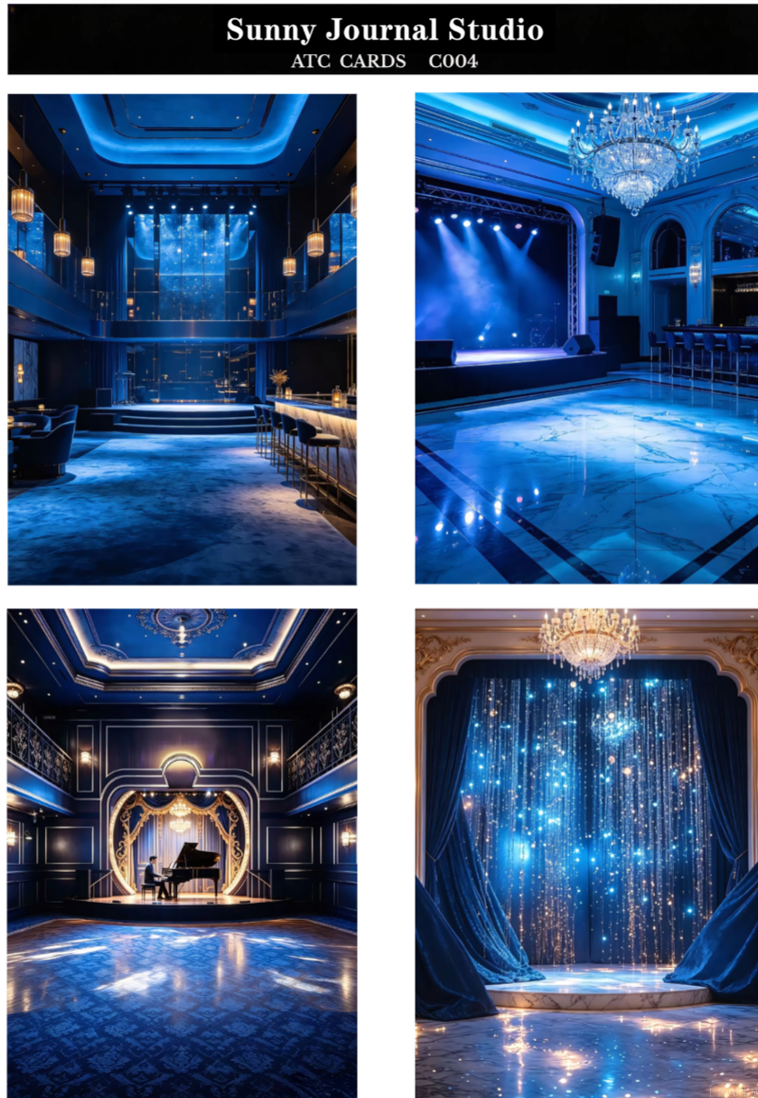 C004-Luxury Bar Background ATC Cards 20 iamges 300GSM Paper Card / Self-cut Required