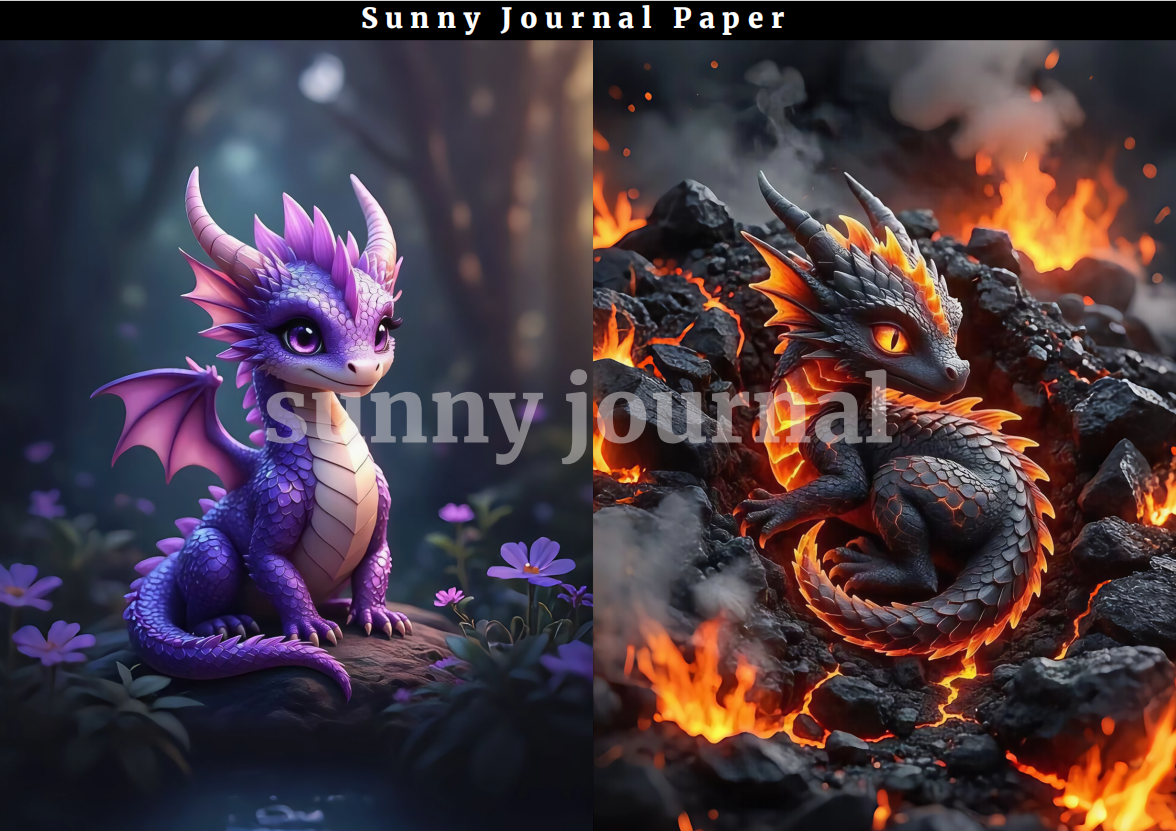 B0012-Dragon baby A5 Paper 10 pcs no repeat