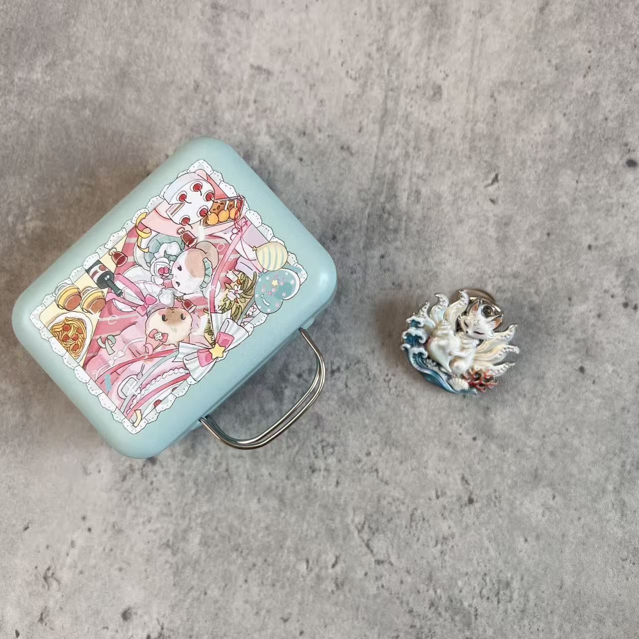 Sunny Handmade Blue Ocean Nine-tail Fox Journal Clips