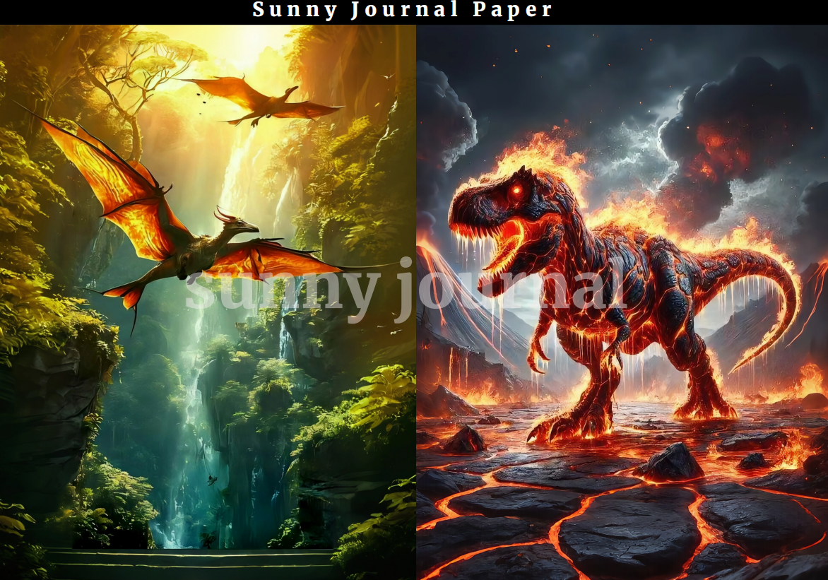 B0015-Dinosaur A5 Paper 10 pcs no repeat