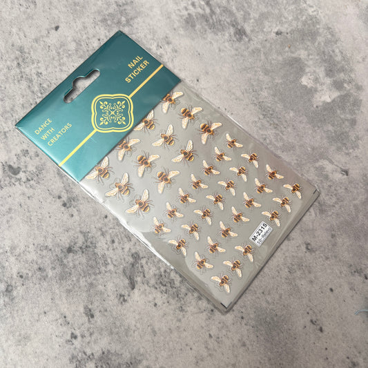 Bees Embossed 3D Sticker