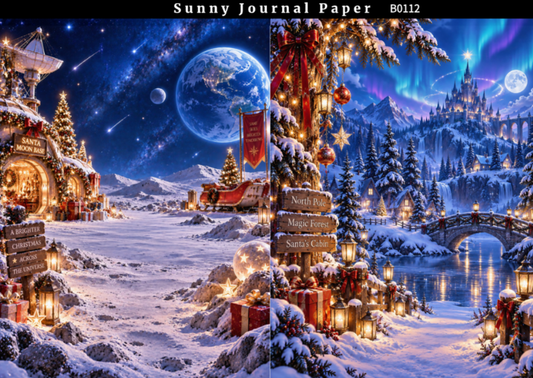 B0112-Enchanted Fantasy Chirstmas A5 paper 10pcs no repeat
