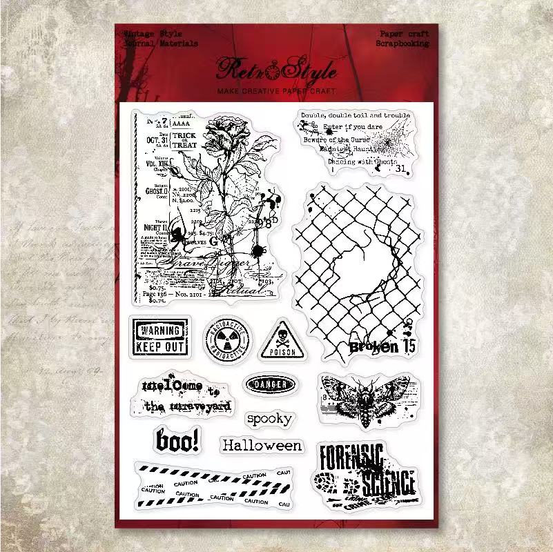 Creep Halloween Clear silicone Stamp