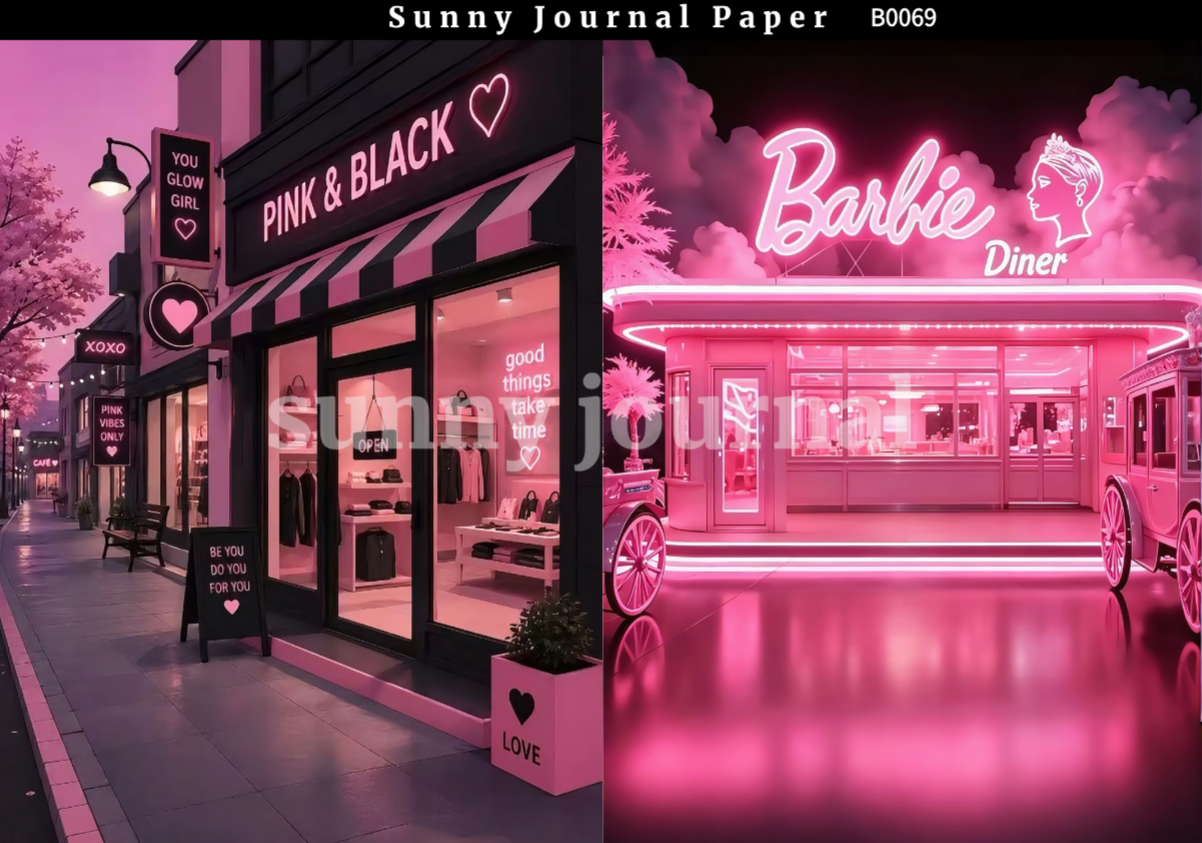 B0069-Barbie's Pink World Paper A5 paper 10pcs no repeat