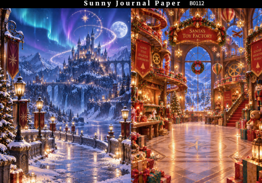 B0112-Enchanted Fantasy Chirstmas A5 paper 10pcs no repeat