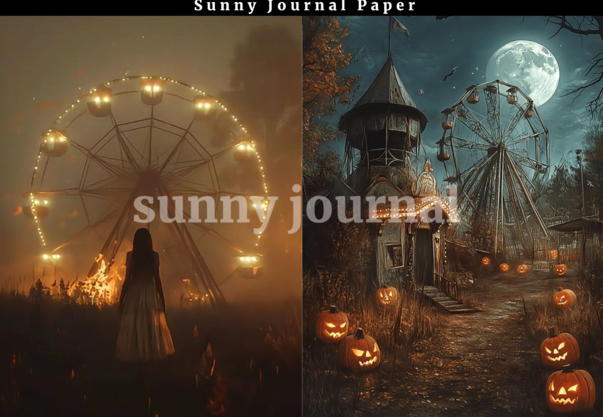 B0028- Horror Amusement Park A5 paper 10 pcs no repeat