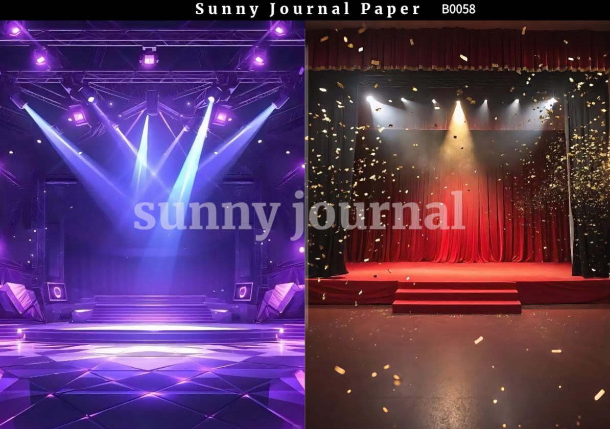 B0058-Retro Red Carpet & Disco Vibe Paper A5 paper 10pcs no repeat